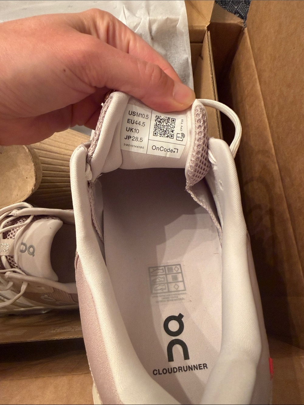New 10.5 never worn in box. On Cloudnova Lightweight Running Shoes in beige - Picture 3 of 5